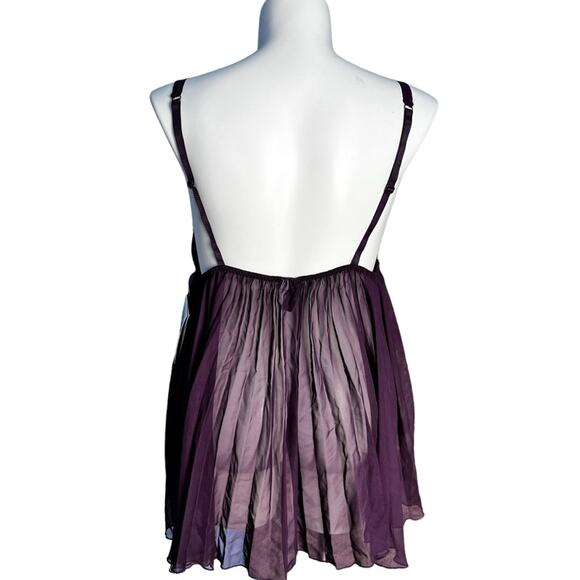 NWT Dreamgirl plum plus size sheer negligee size 3X 4X - Picture 2 of 9
